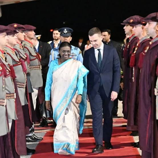 President Murmu Arrives in North Macedonia on Second Leg of Three-Nation Visit