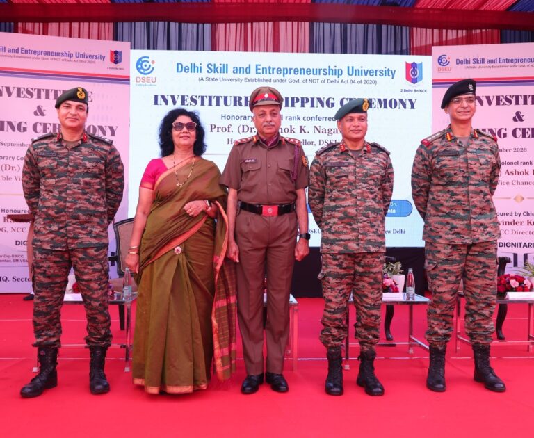 DSEU Vice Chancellor Prof. (Dr.) Ashok K. Nagawat Conferred Honorary Colonel Rank by NCC Directorate Delhi