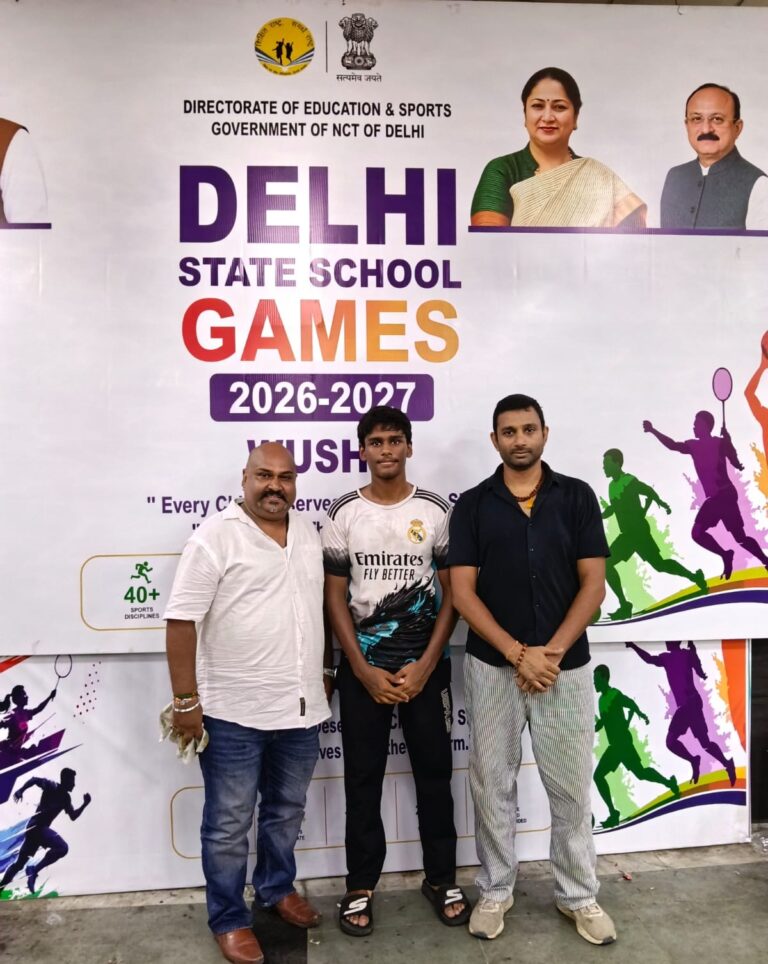 Kartik Wins Gold Medal in Wushu Competition, Brings Glory to Vidya Jain Public School.