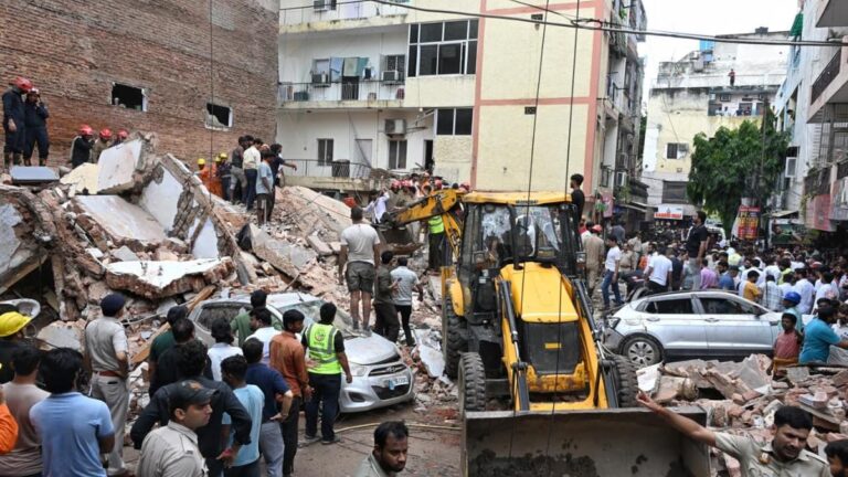 Six Dead, Several Feared Trapped After Building Collapses in Delhi’s Satya Niketan.